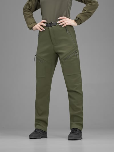 Штани карго тактичні жіночі Softshell BEZET Techwear хакі - Фото 5