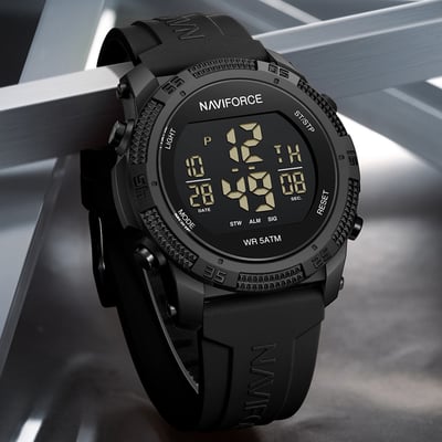 Чоловічий водостійкий тактичний годинник Naviforce Europe Black - Фото 8