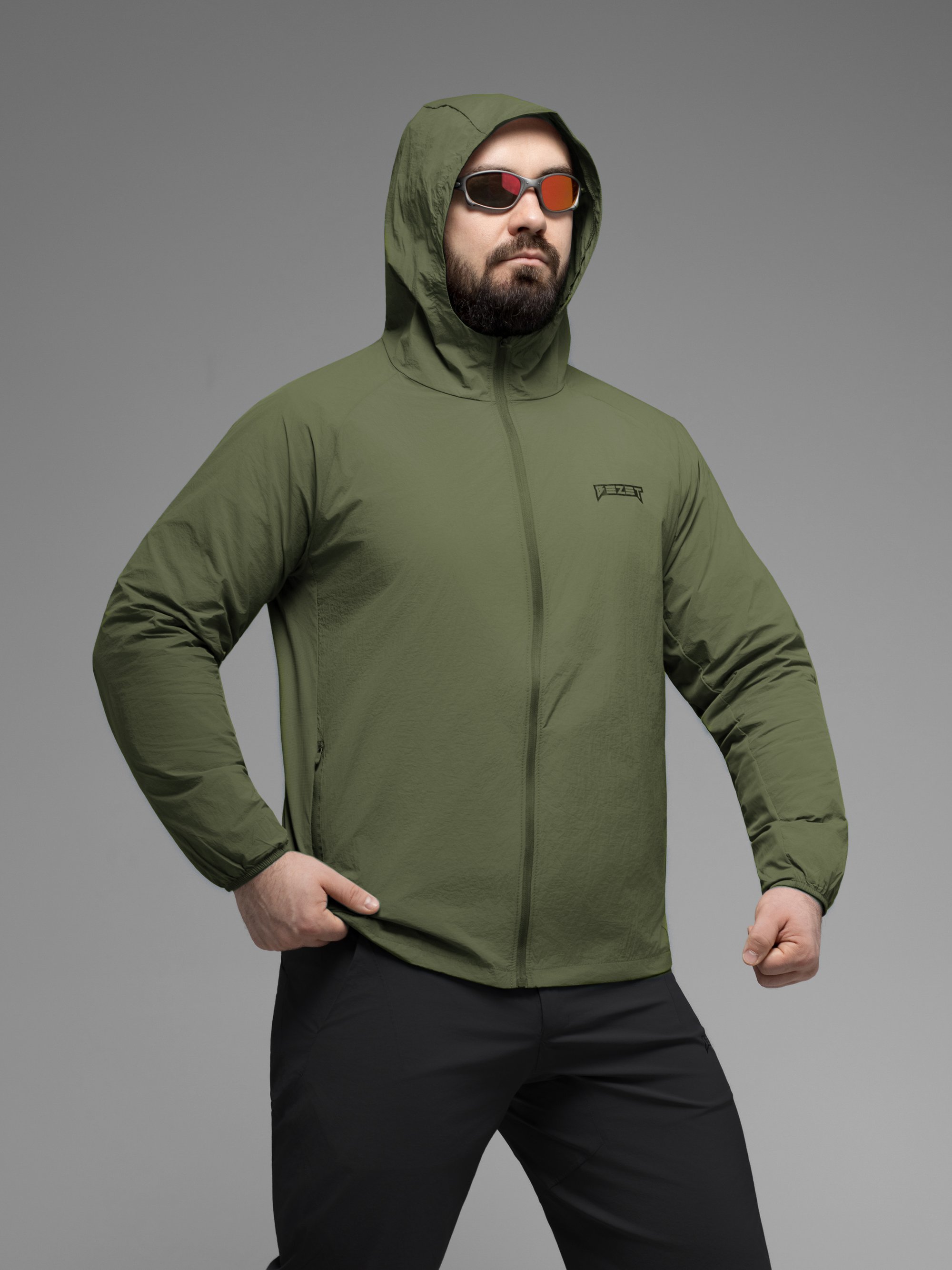 Куртка вітрівка BEZET Solguard UV 100 хакi - Фото 12