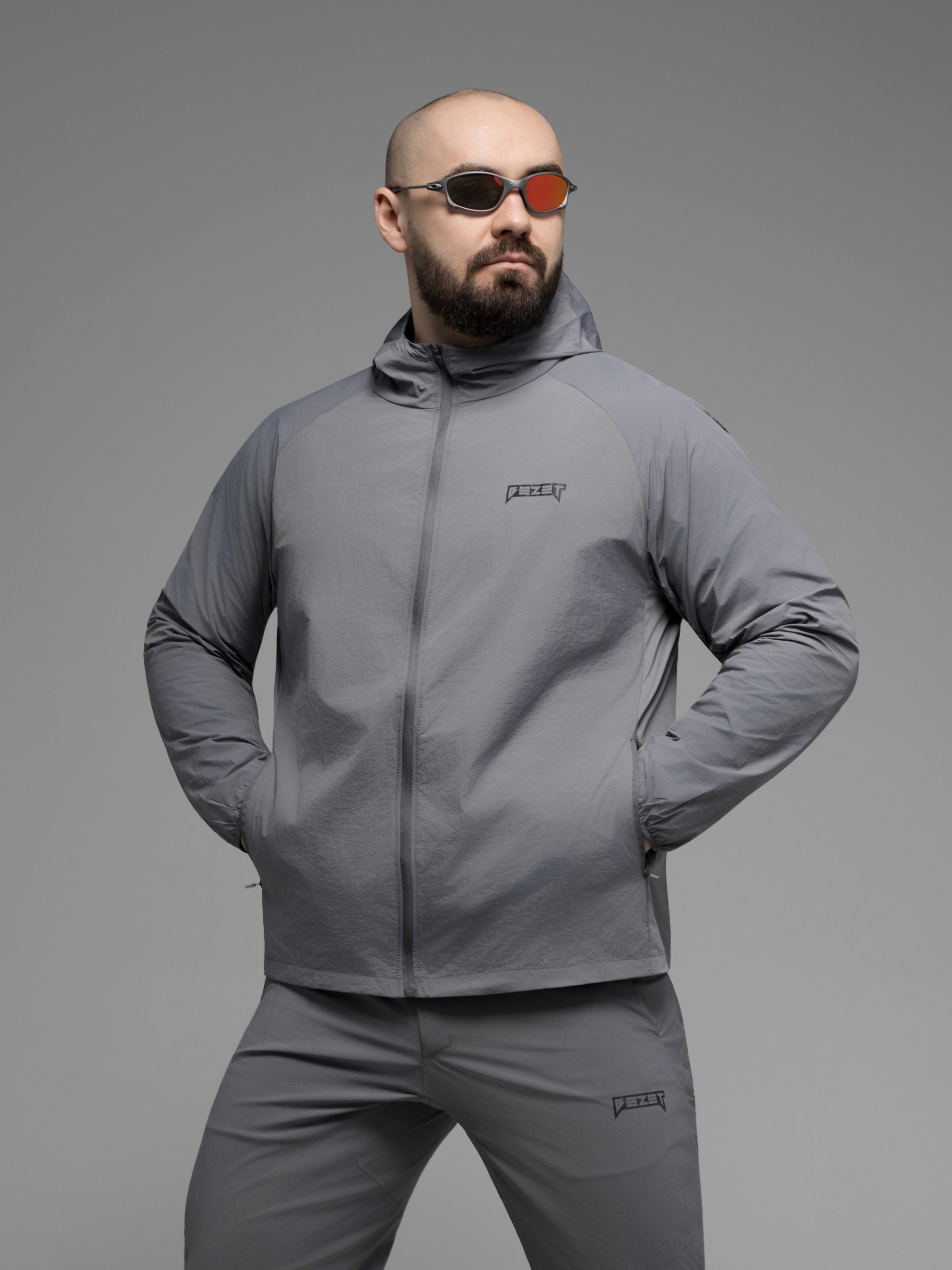 Куртка вітрівка BEZET Solguard UV 100 сірий - Фото 7