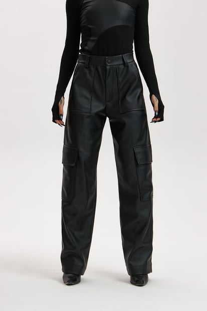 Карго штани зі штучної шкіри "Скін" TURWEAR