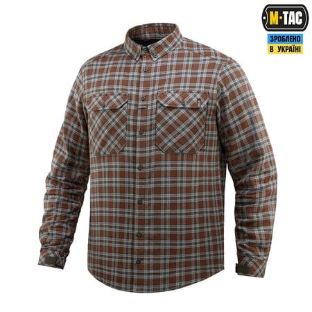 Сорочка в клітинку M-Tac Lumberjack з бавовни. Коричневий