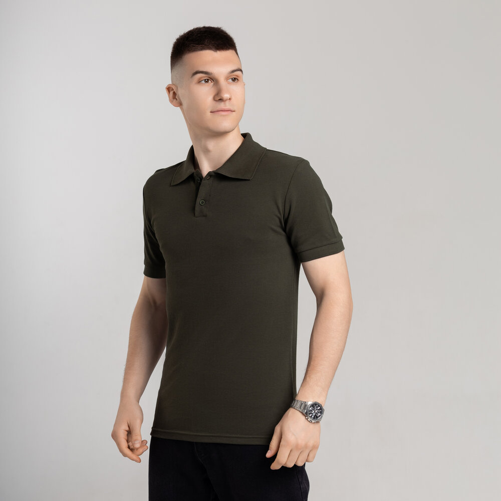 Хакі футболка поло весняна. Легке літнє чоловіче хакі поло Pobedov Royal