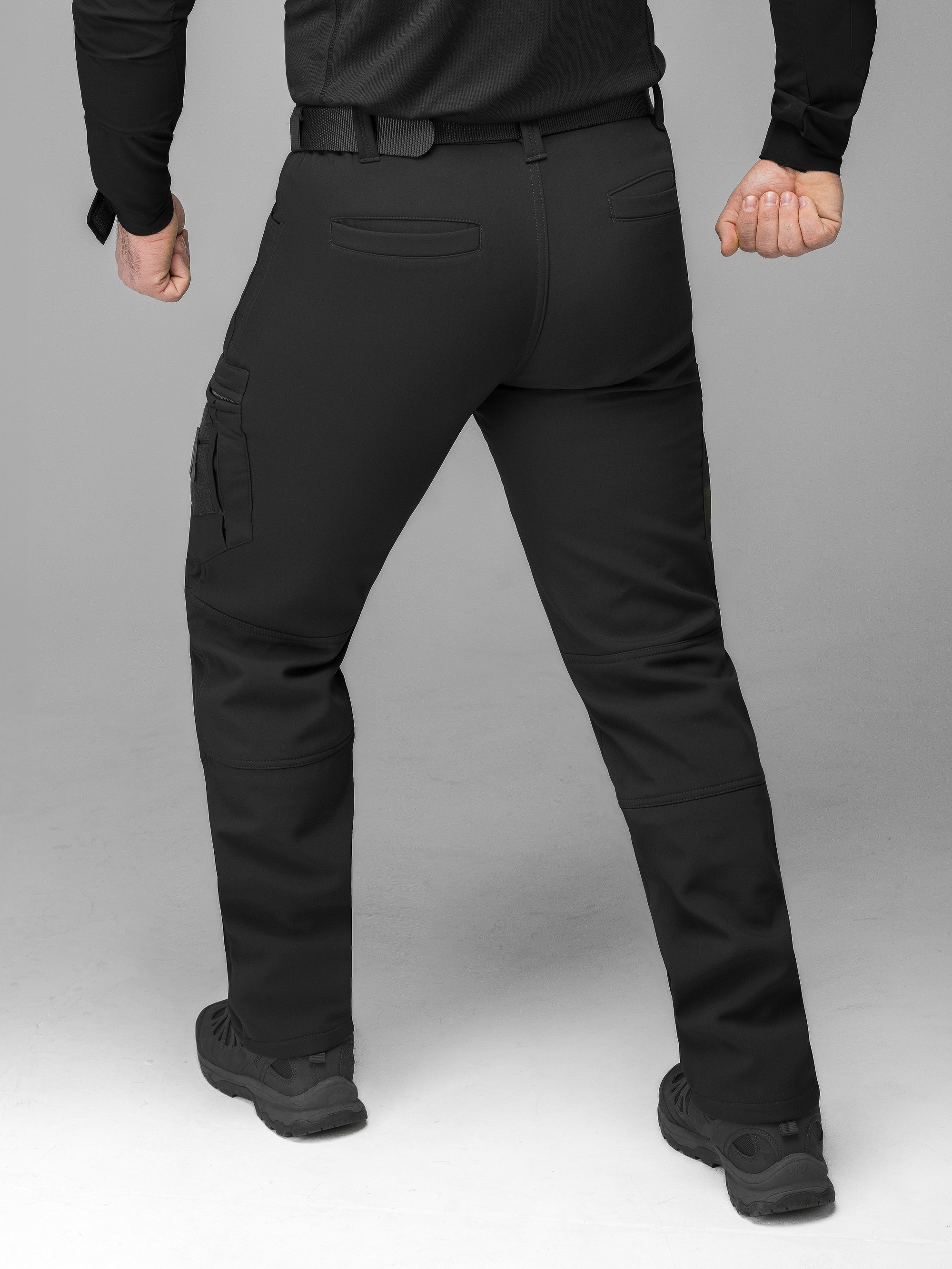 Зимові брюки карго тактичні Softshell BEZET Ешелон чорні - Фото 11