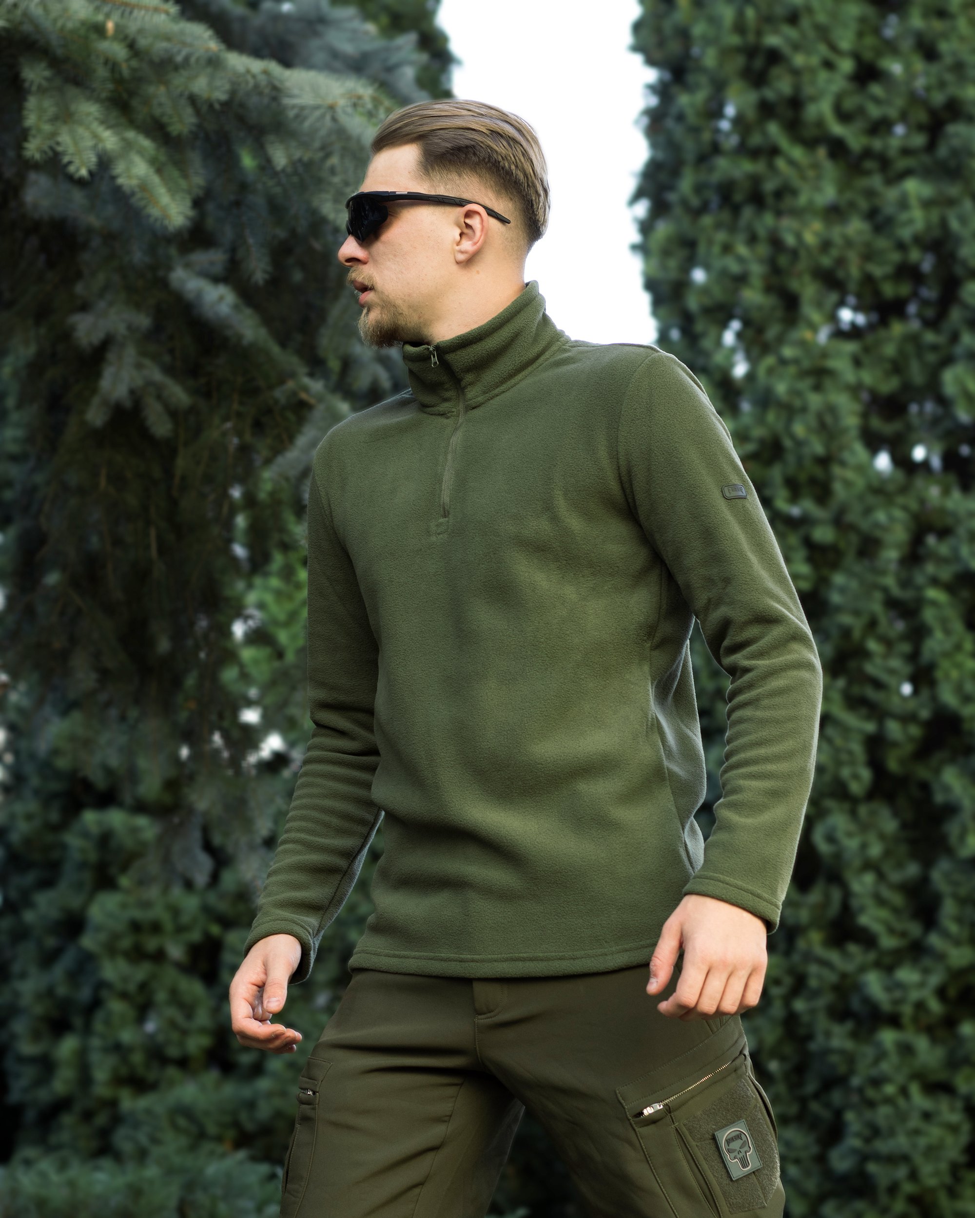 Кофта флісова Alpha хакі - Фото 3