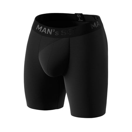 Мужские анатомические боксеры из хлопка, Anatomic Long 2.0, Black Series, черный MansSet
