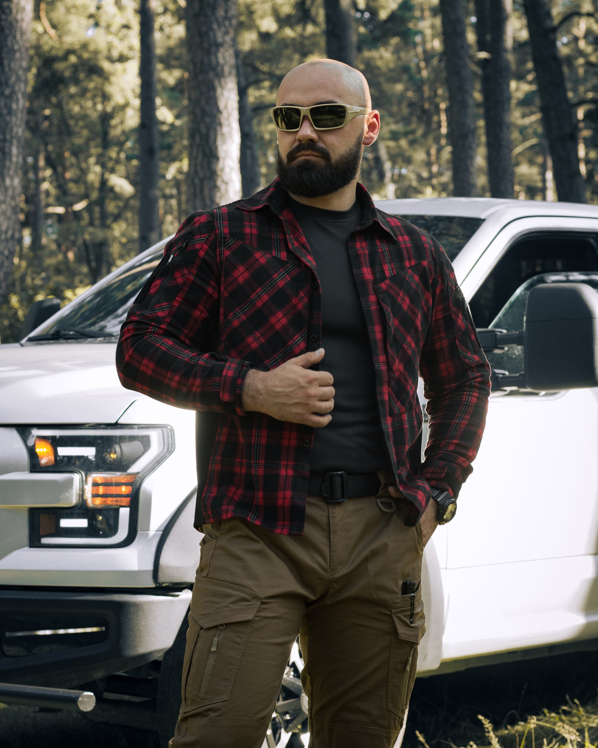 Сорочка фланелева BEZET Defender чорний/червоний - Фото 34