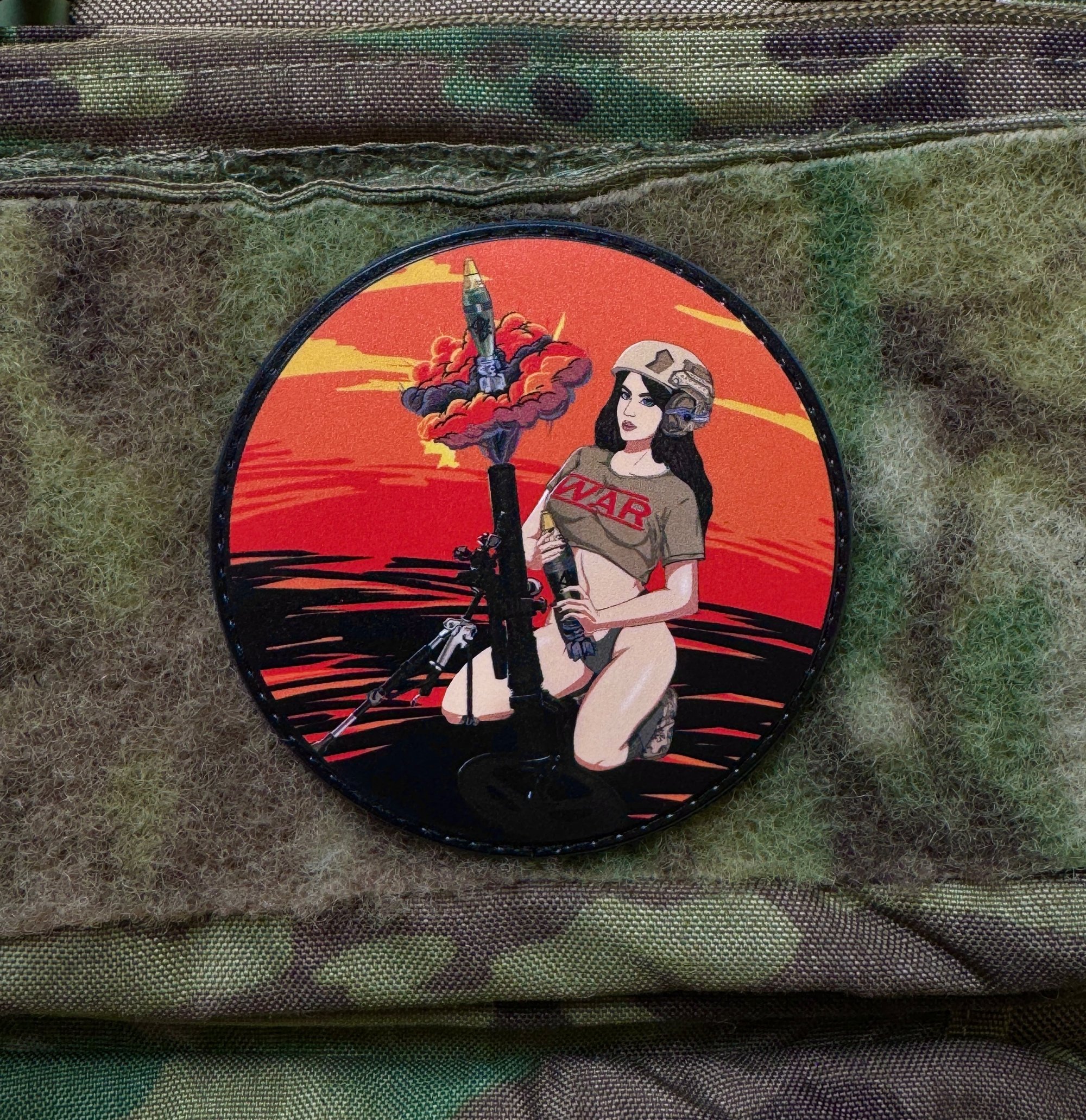 ПВХ патч "Pin Up міномет" Paracord By Cat