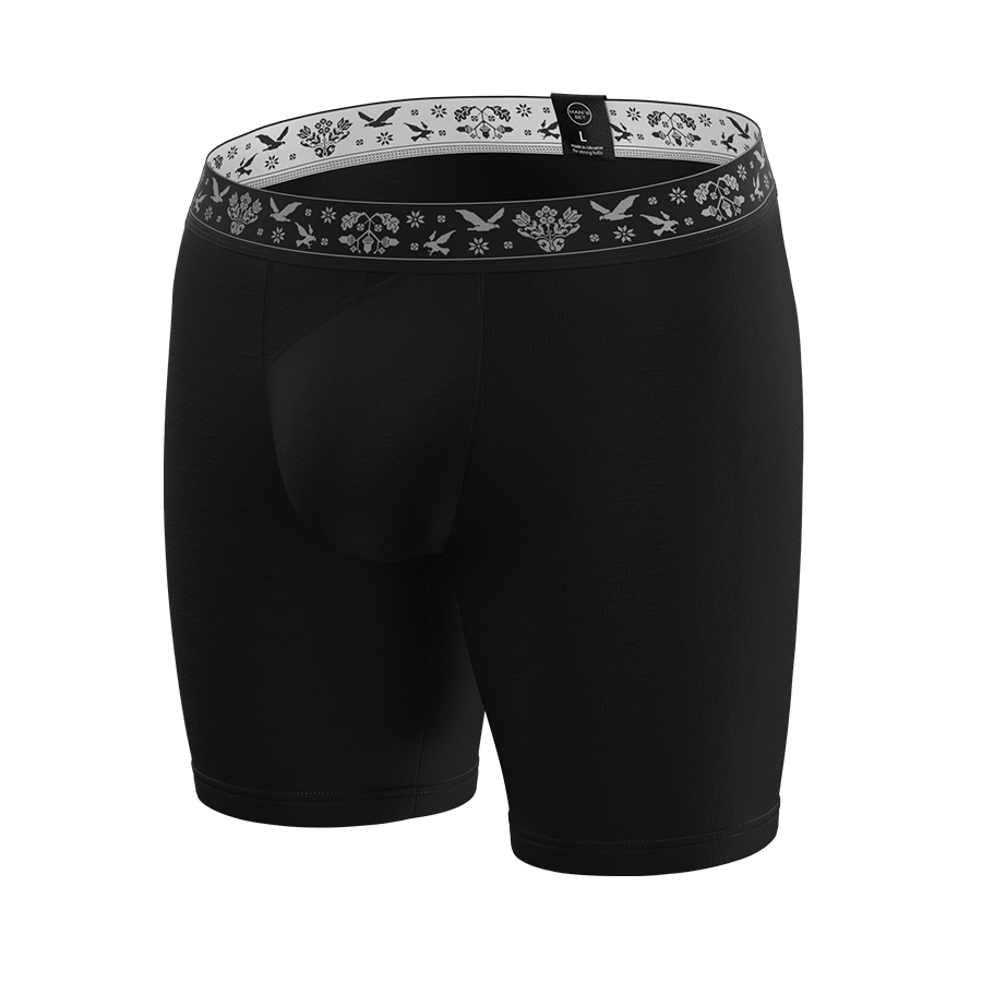 Мужские анатомические боксеры Ukrainian Anatomic Long 2.0 Micromodal, черный MansSet