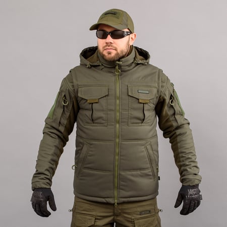 Жилетка утеплена, з капюшоном "ANTITERROR II" OLIVE (Мембрана + Синтепон) Armoline