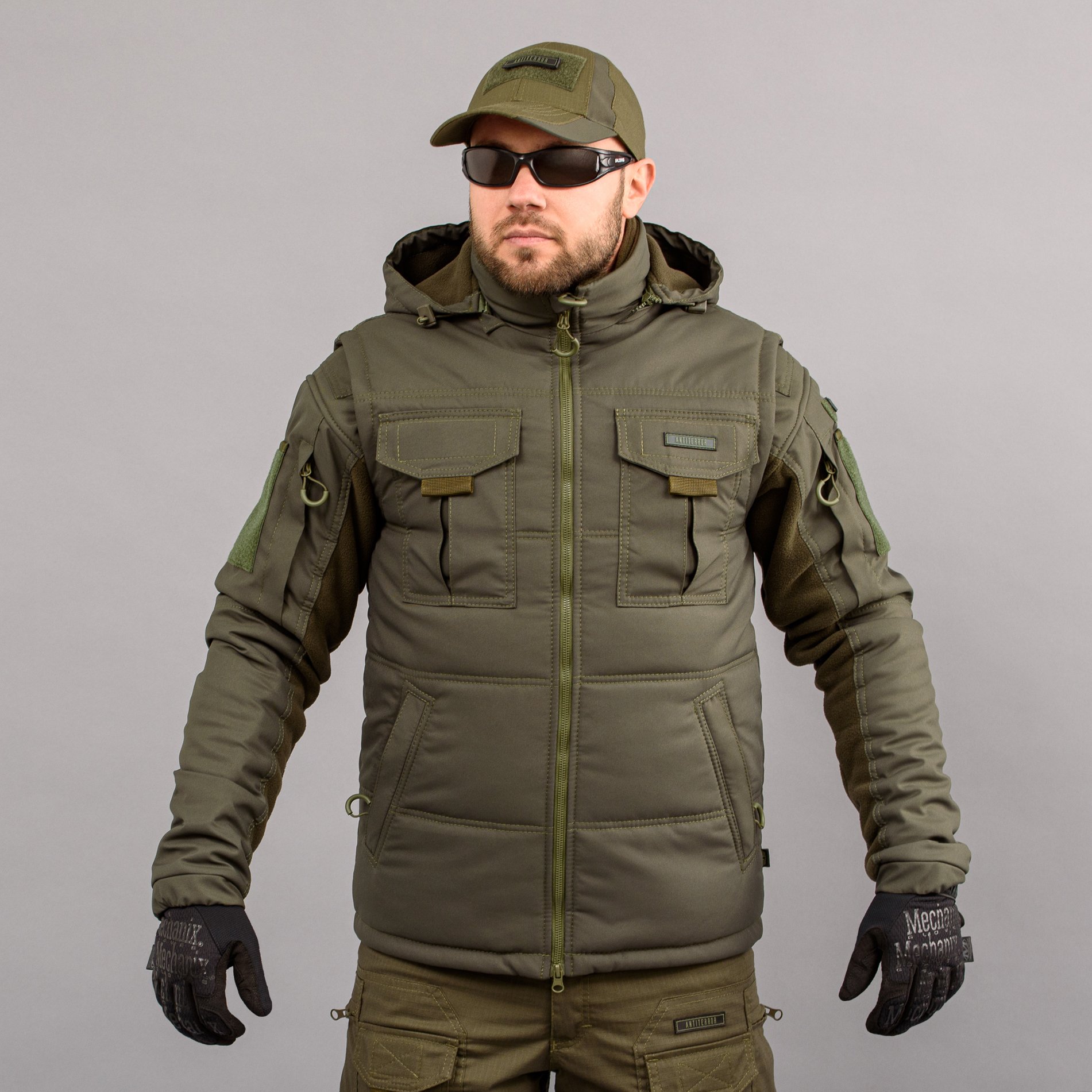Жилетка утеплена, з капюшоном "ANTITERROR II" OLIVE (Мембрана + Синтепон) Armoline