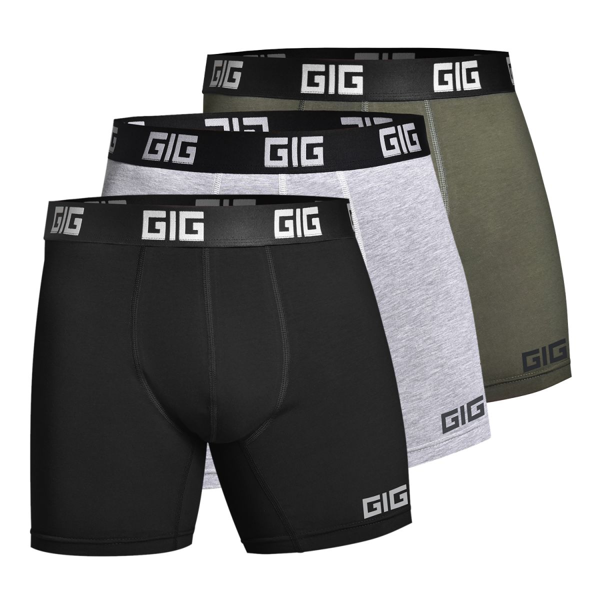 Комплект трусів Dynamic подовжені. Кольори Чорний, Сірий, Ranger Green, 3 шт GIG MILITARY