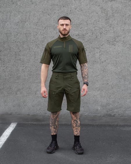 КОМПЛЕКТ (ФУТБОЛКА ТАКТИЧНА БОЙОВА BEZET COMBAT ХАКІ, ШТАНИ-ТРАНСФОРМЕРИ BEZET ADVENTUREPRO ХАКІ)