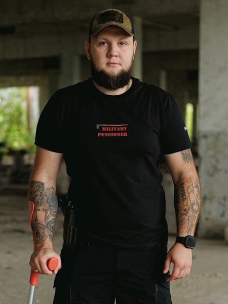 Футболка Military Pensioner чорна з еластаном Shrapnel
