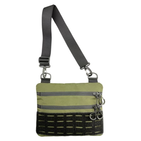 Тактична чоловіча сумка через плече RoKit Olive Black M із MOLLE та панеллю велкро