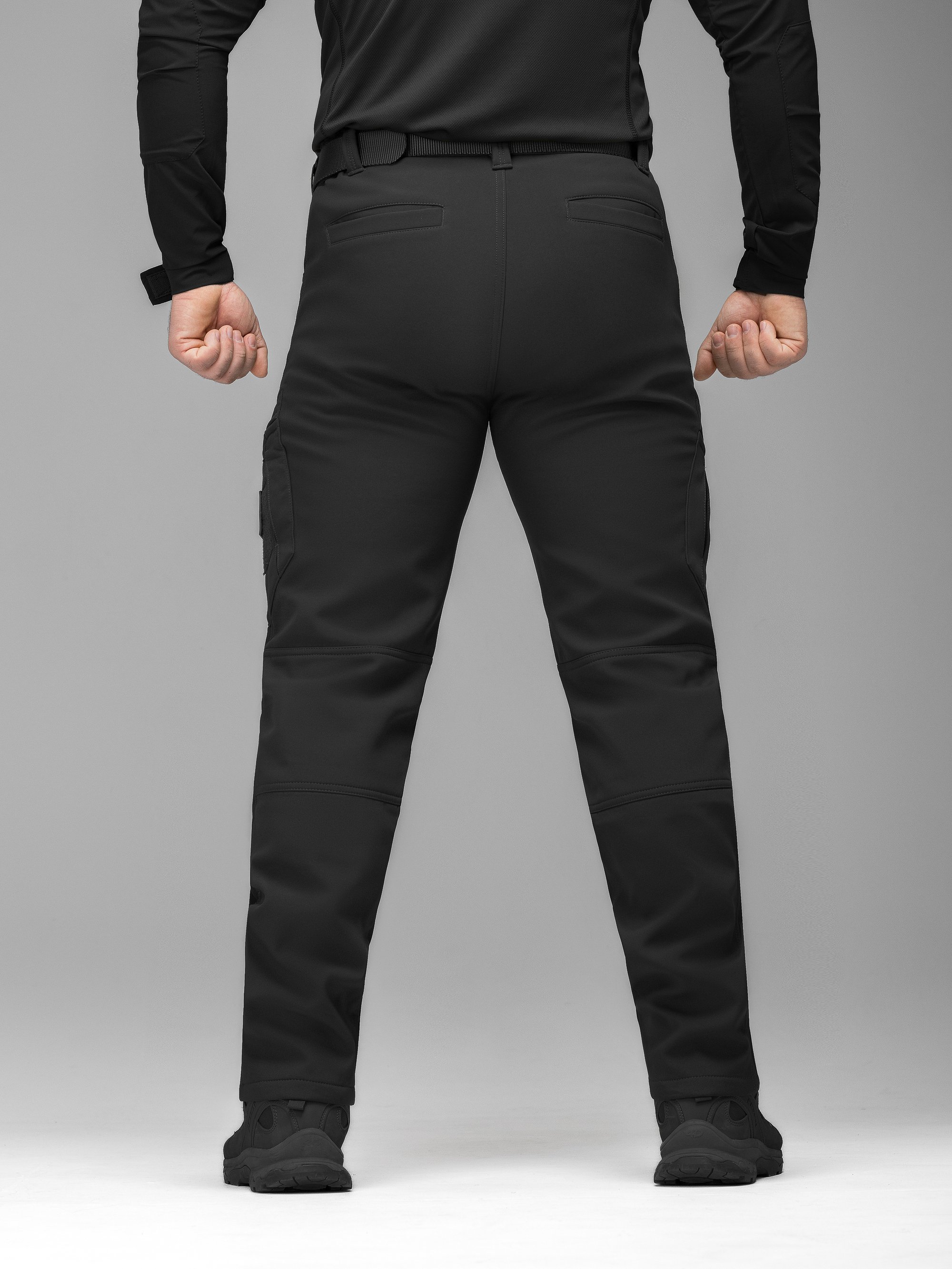 Зимові брюки карго тактичні Softshell BEZET Ешелон чорні - Фото 13
