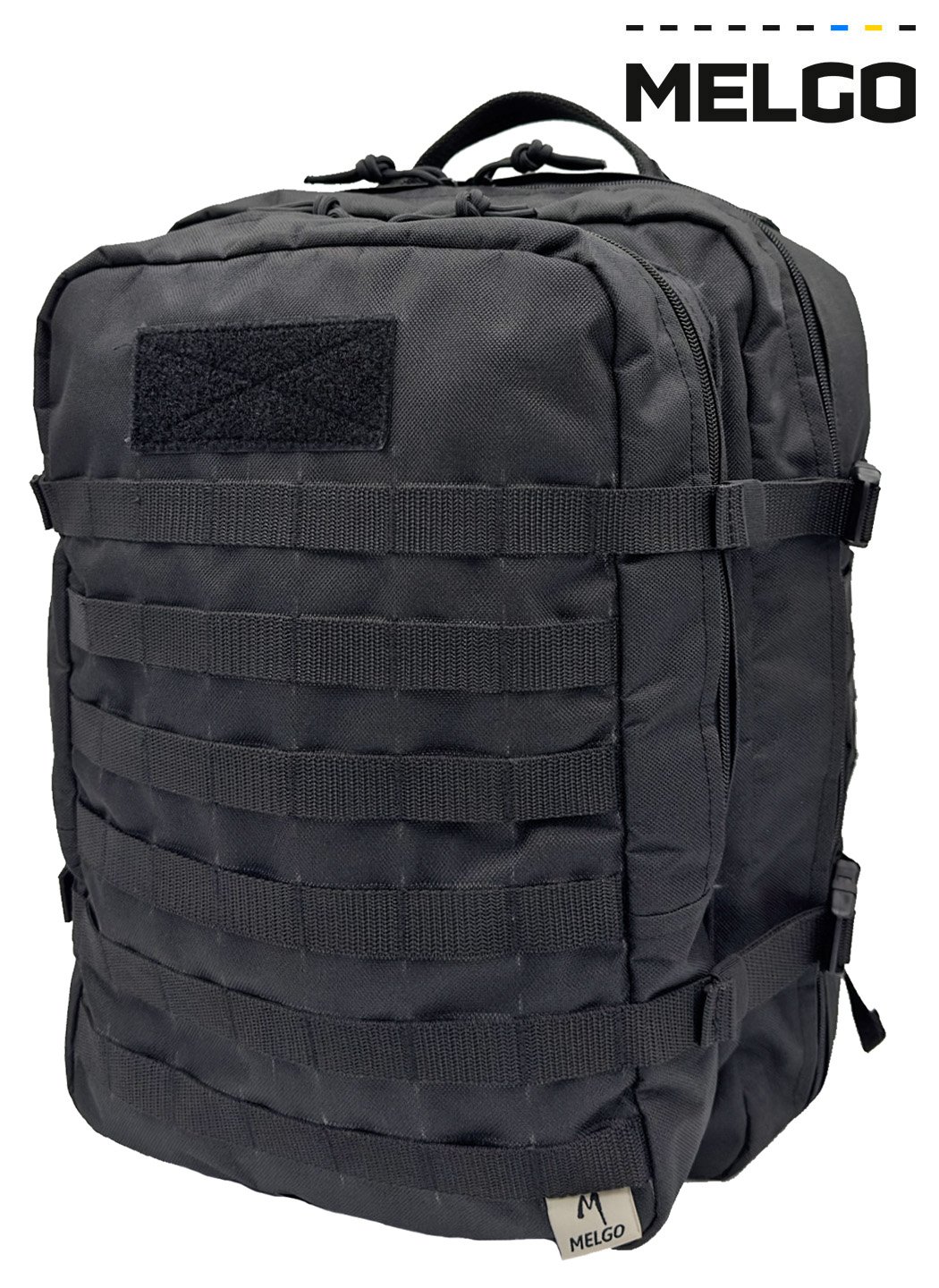 Рюкзак тактичний 40 літрів Чорний Полікордура MELGO