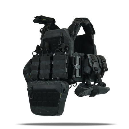 Комплект Kiborg Плитоноска GU gen.2 + 8 підсумків Чорний Мультикам KIBORG
