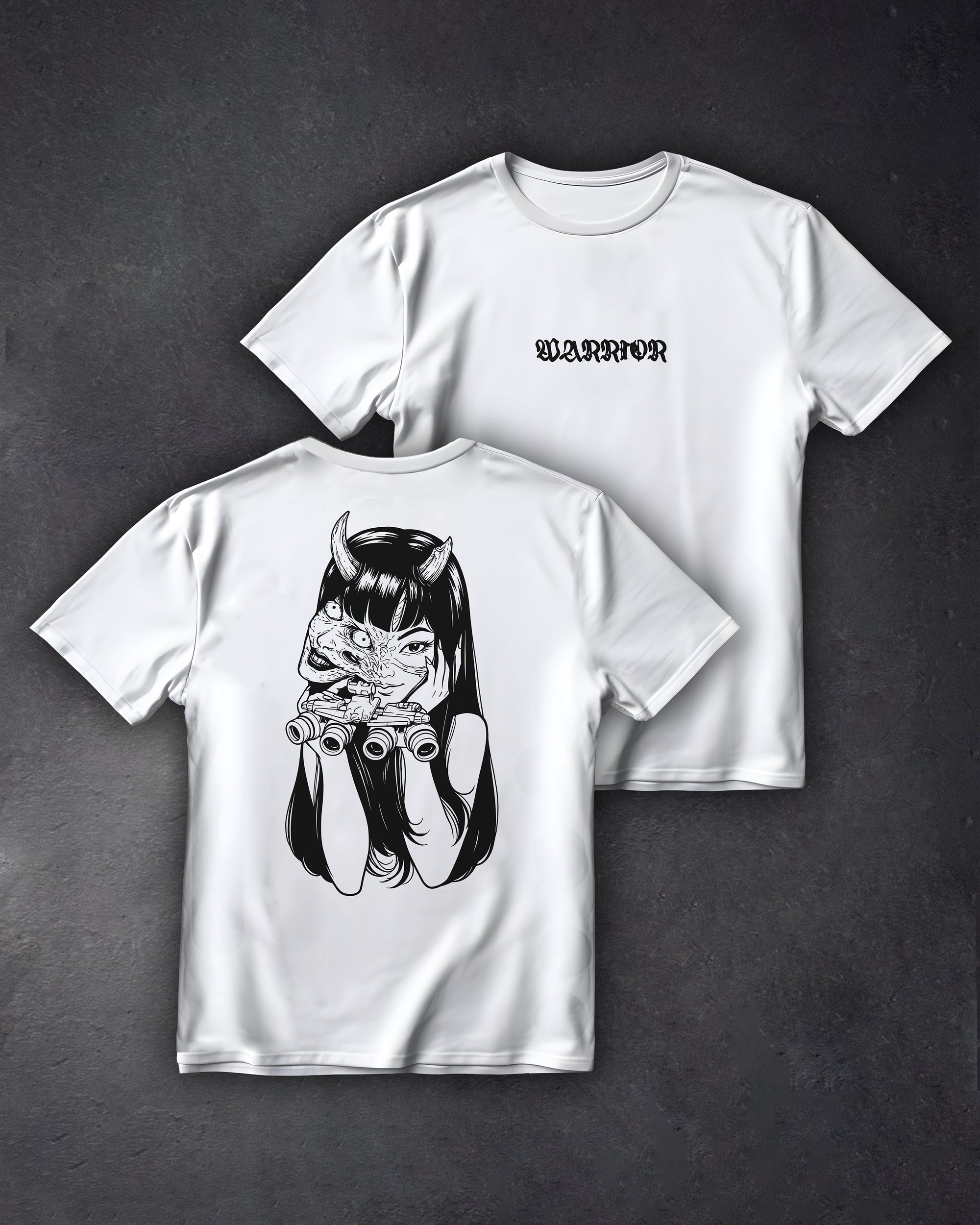 Футболка з принтом Oni Girl біла We feel