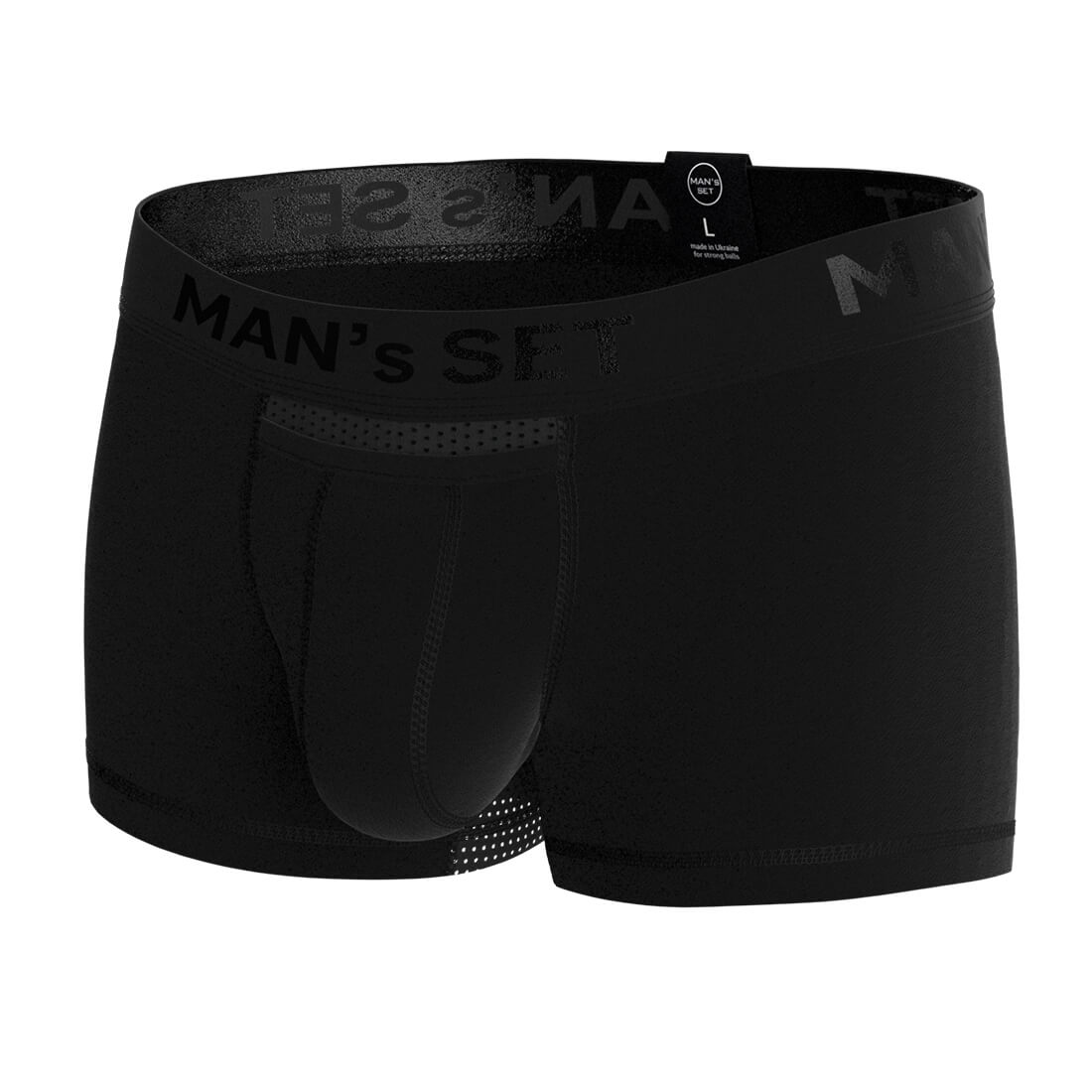 Чоловічі анатомічні боксери з бавовни з сіткою, Anatomic Light, Black Series, чорний MansSet