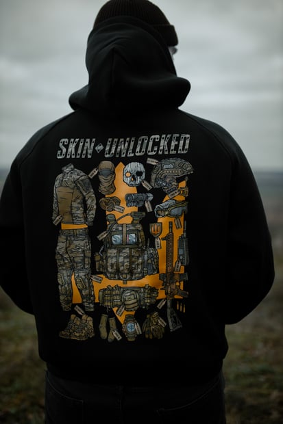 Худі оверсайз чорне " Skin Unlocked" Bad Boy Company