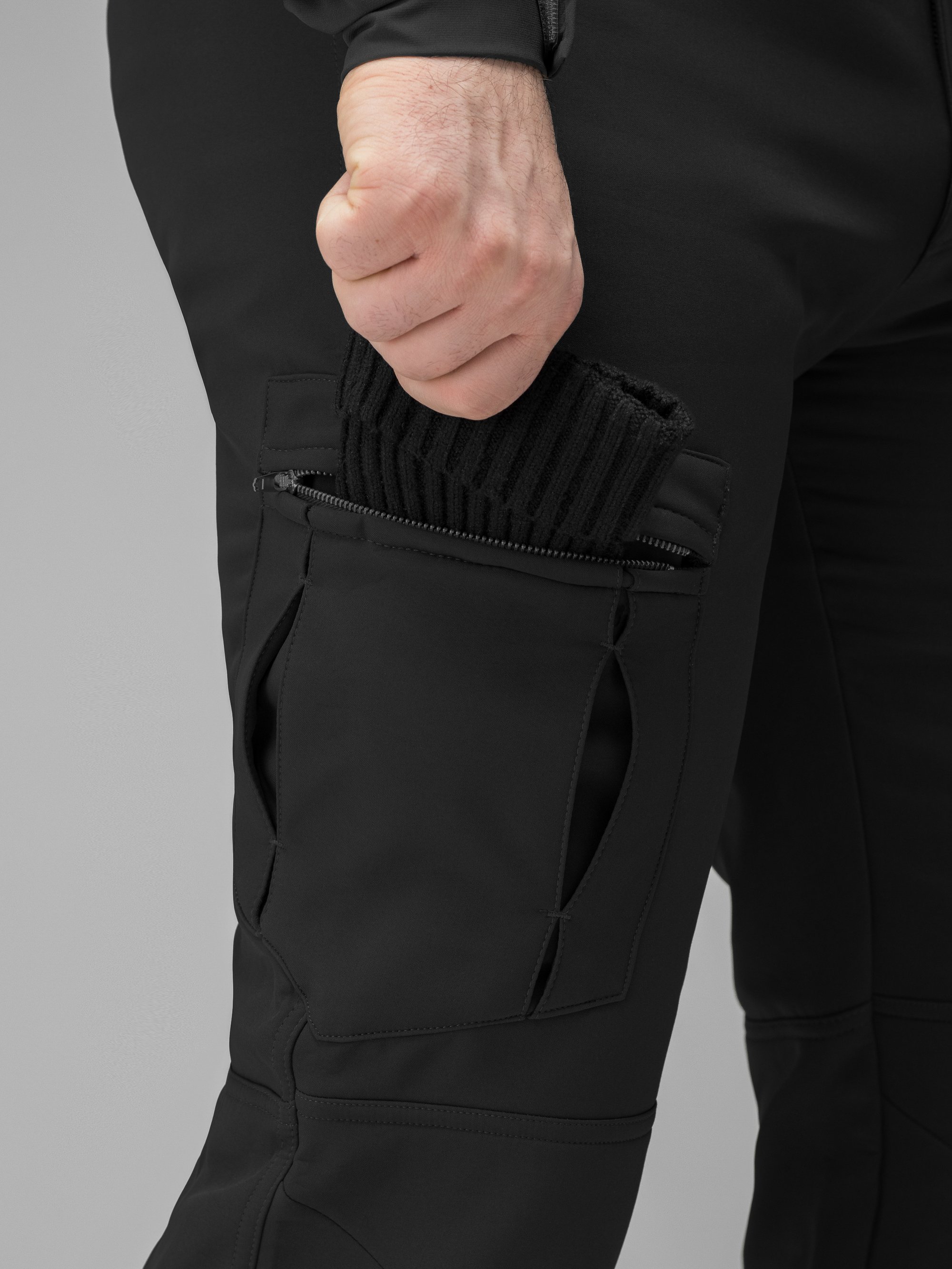 Зимові брюки карго тактичні Softshell BEZET Ешелон чорні - Фото 19