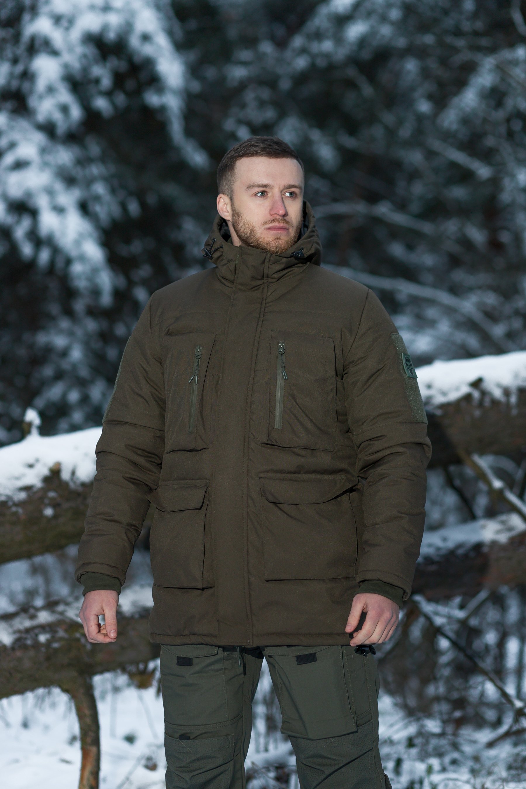 Комплект тактичний (Куртка парка зимова BEZET Ісландія хакі-Кофта флісова BEZET хакі-Штани карго теплі BEZET Alpha хакі) - Фото 5