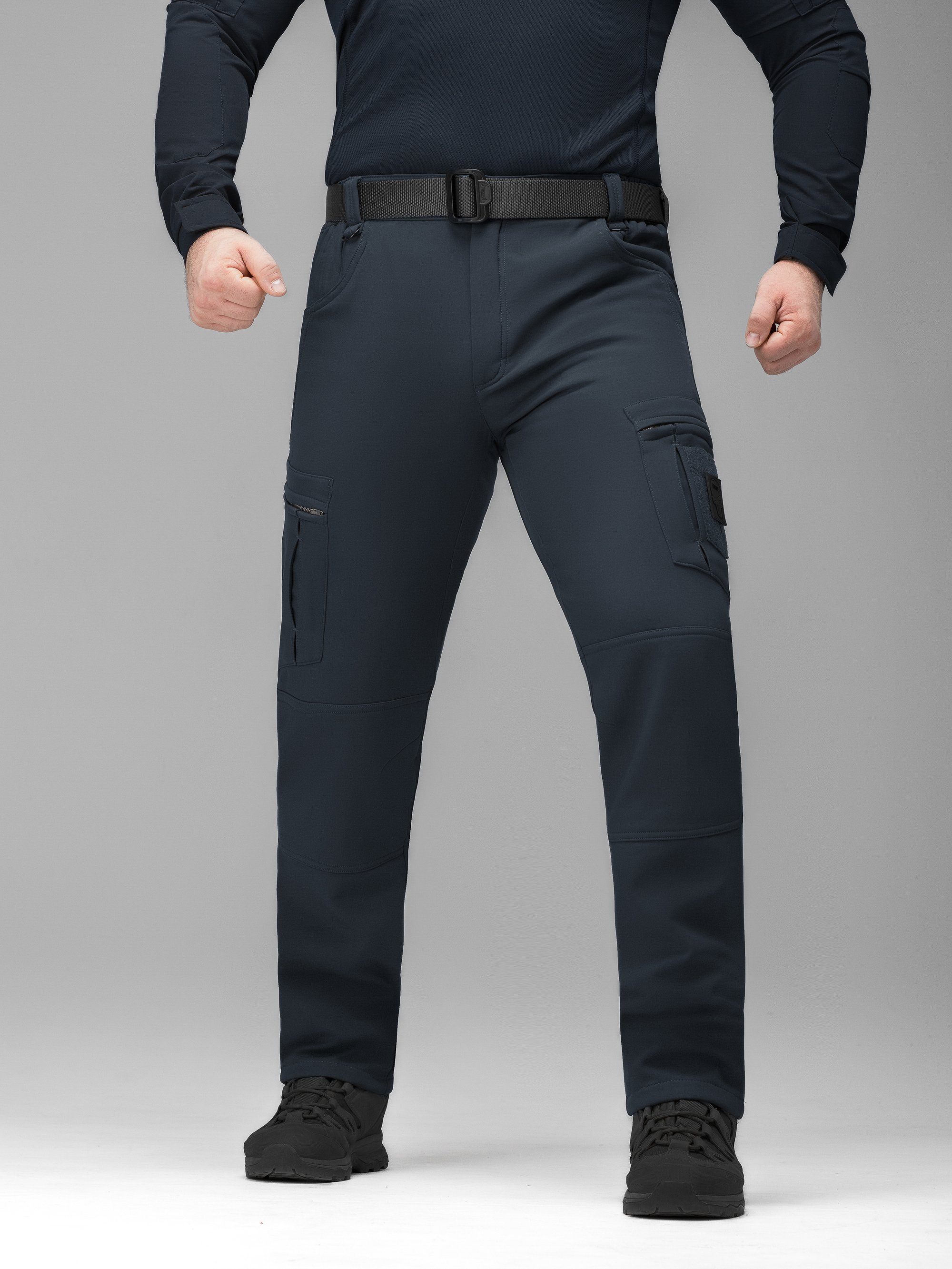 Зимові штани карго тактичні Softshell BEZET Ешелон синій - Фото 2