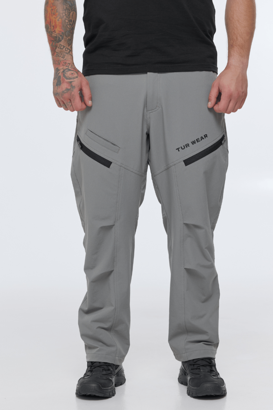 Карго з нейлону та кишенями на блискавці "Апачі", сірий TURWEAR