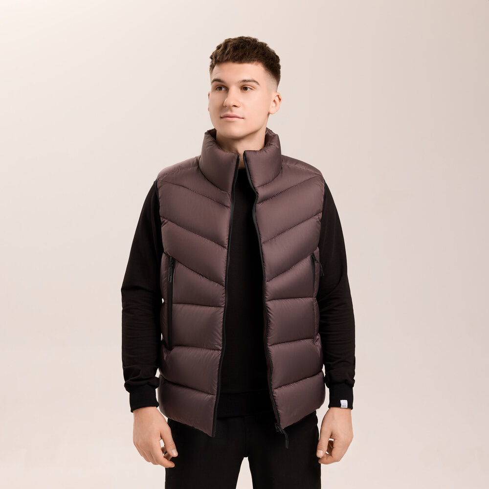 Чоловіча шоколадна жилетка Pobedov Puffer