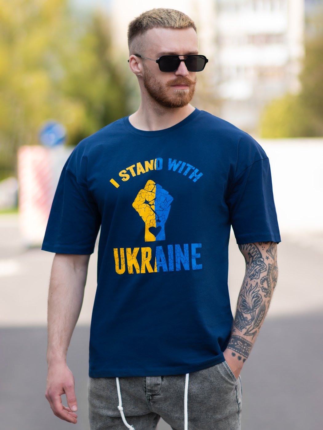 Футболка oversize BEZET Stand синій