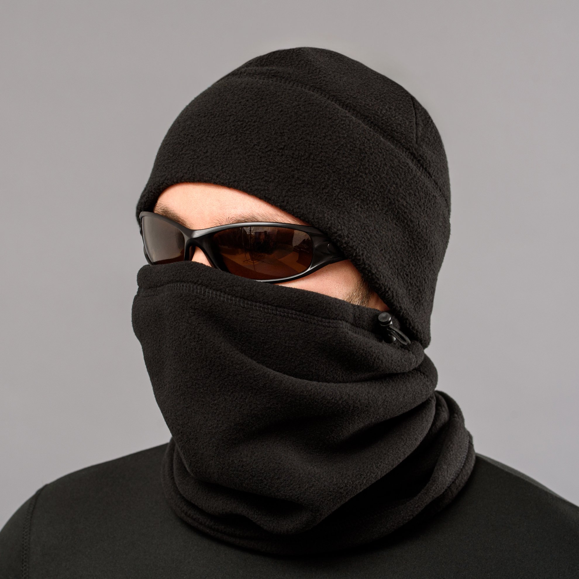 Теплий Комплект Шапка + Баф "BLACK" (Фліс) Armoline