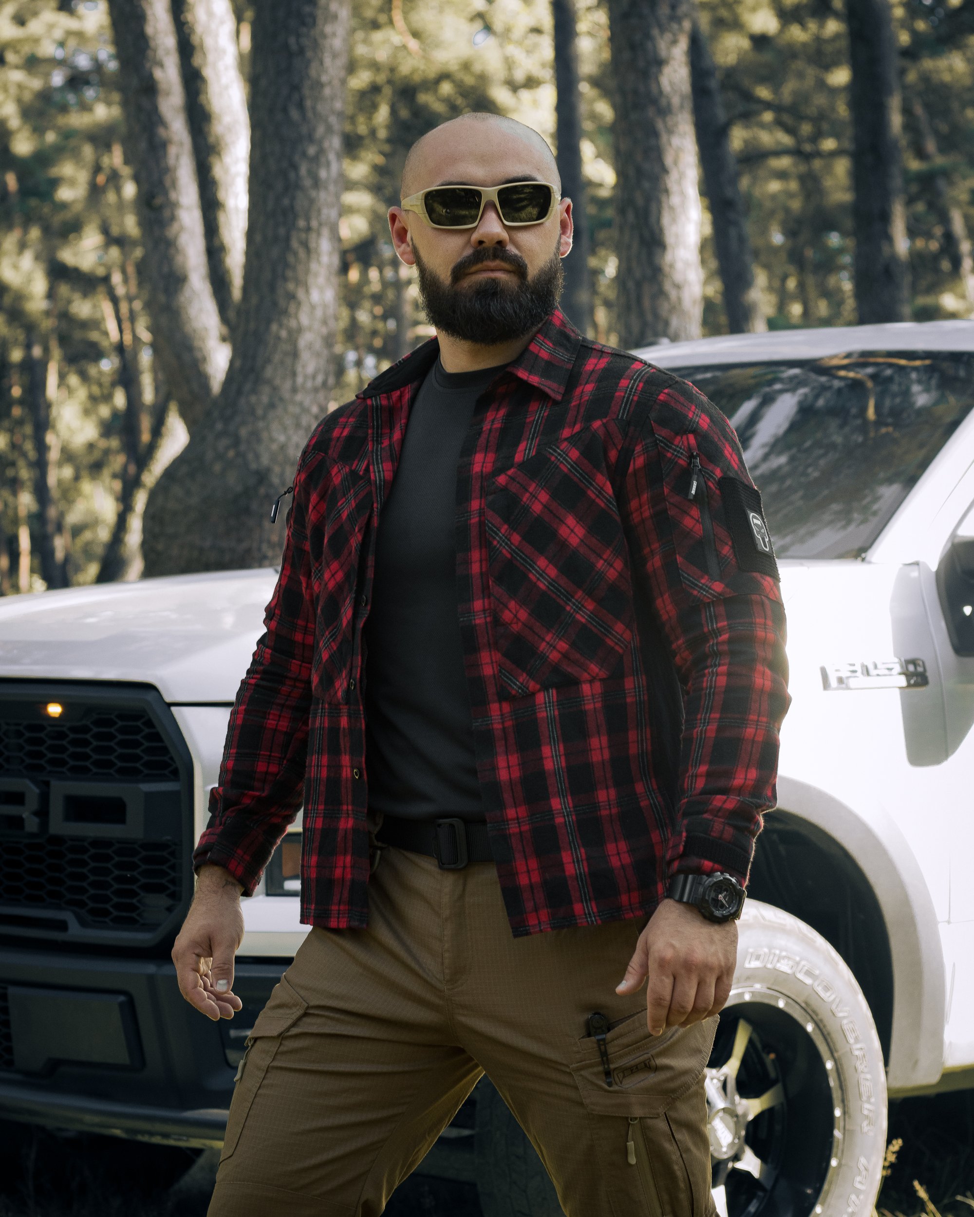 Сорочка фланелева BEZET Defender чорний/червоний - Фото 35