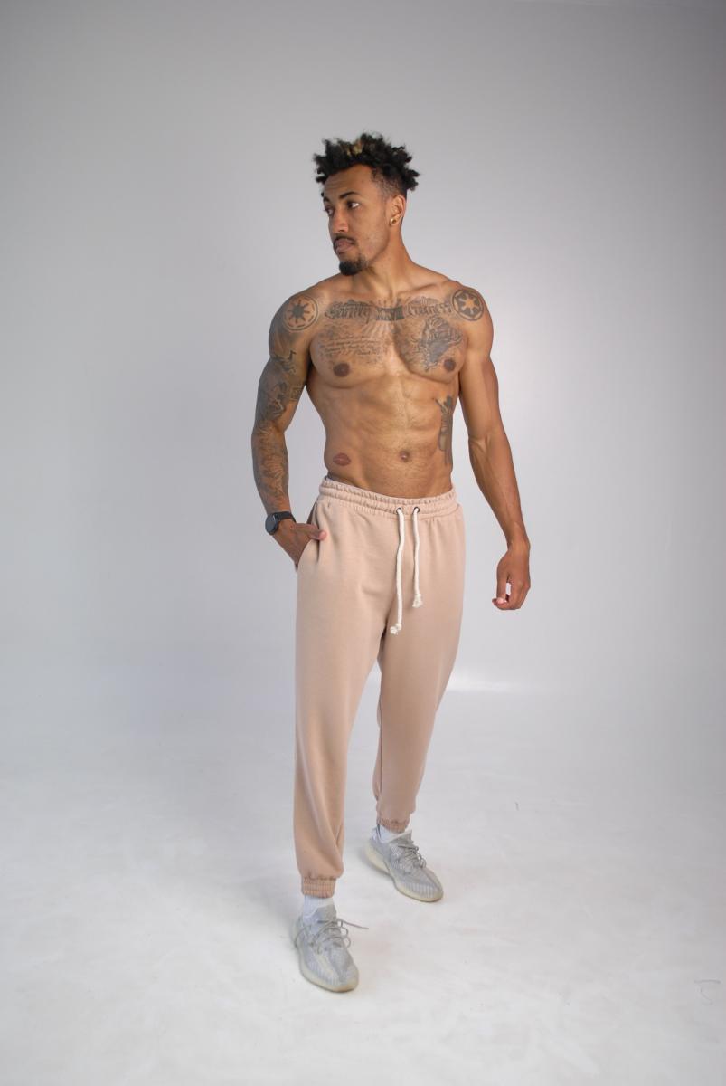 Спортивні штани оверсайз пудра Hi mate