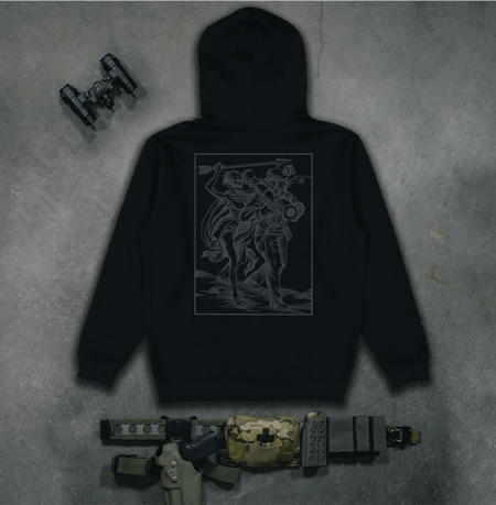 Худі з принтом grenade launcher чорне на флісі / без флісу We feel