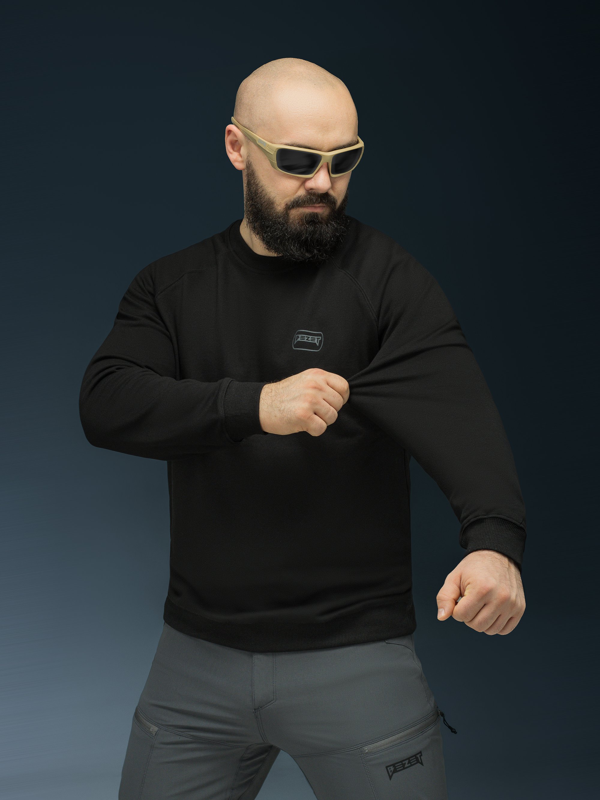 Кофта світшот BEZET Skull Unit чорний - Фото 8