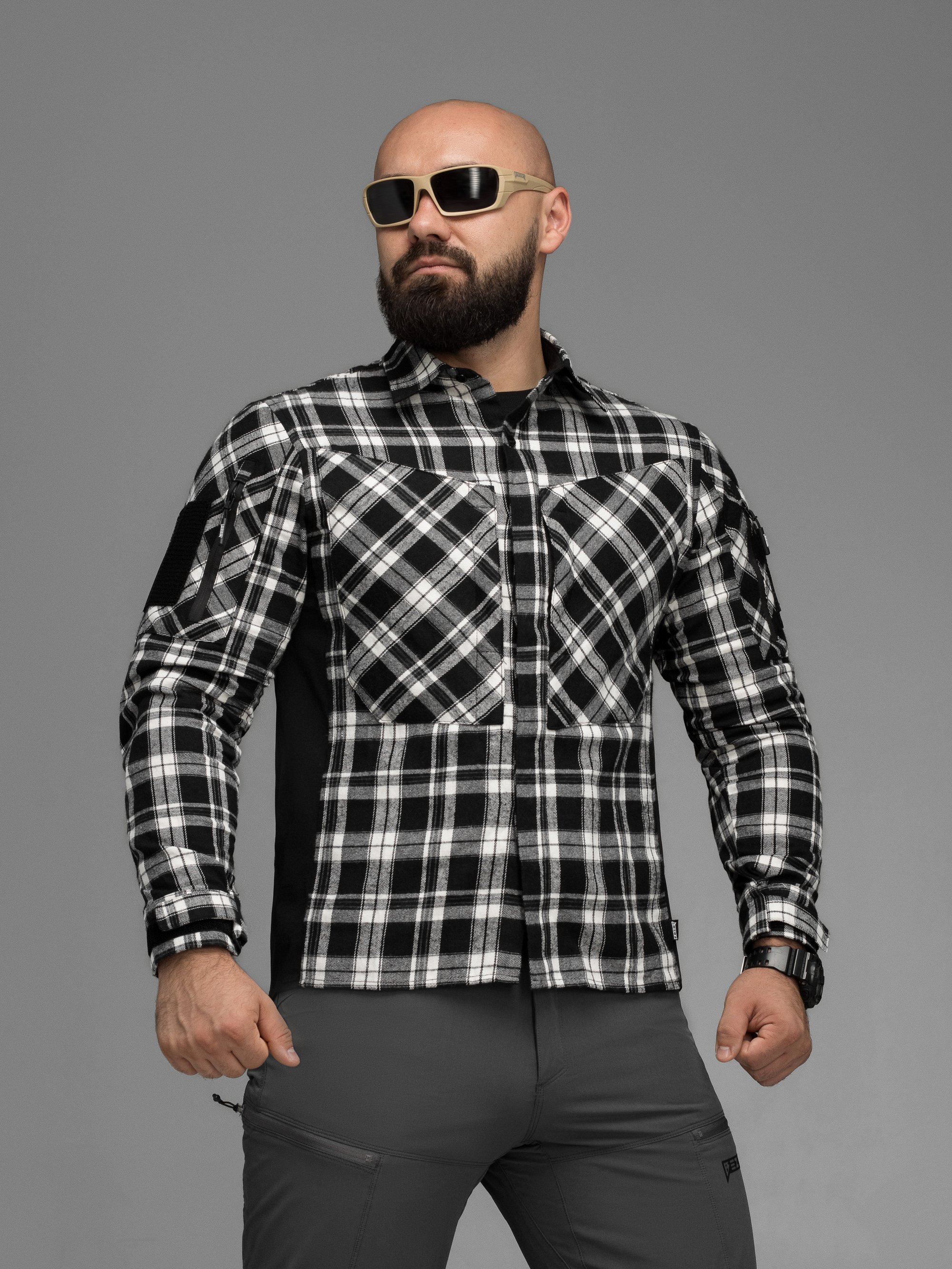 Сорочка фланелева BEZET Defender чорний/білий - Фото 1