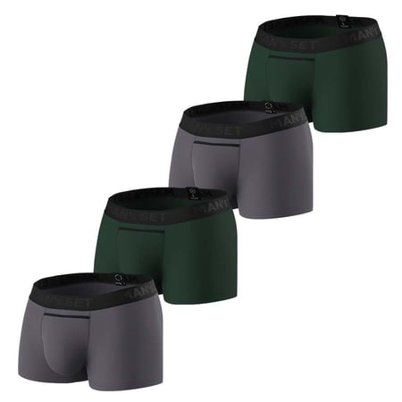 Комплект трусов Classic 1.2 Black Series, темно-зеленый/графитовый, 4шт MansSet