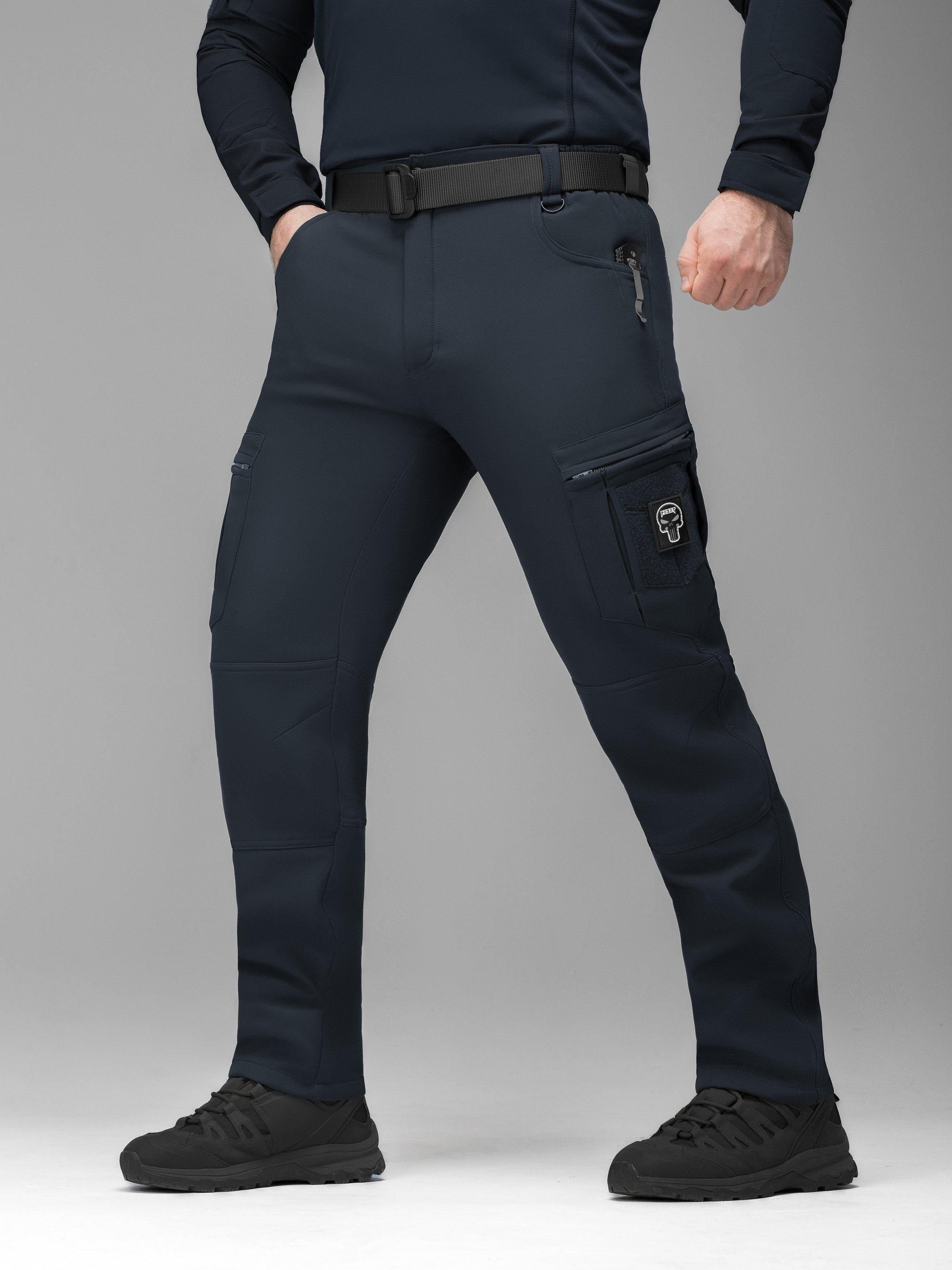 Зимові штани карго тактичні Softshell BEZET Ешелон синій - Фото 1