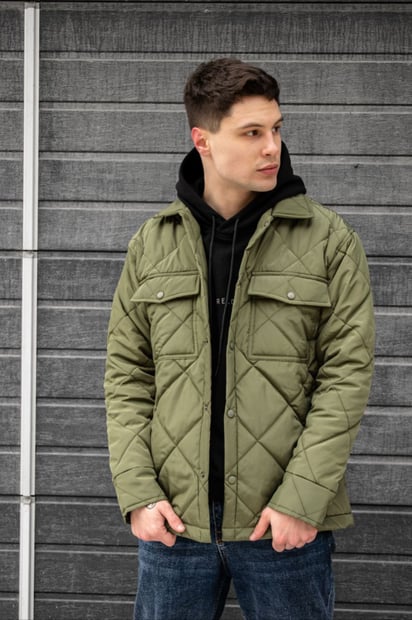 Стеганная мужская куртка-рубашка Reload Stitch, хаки