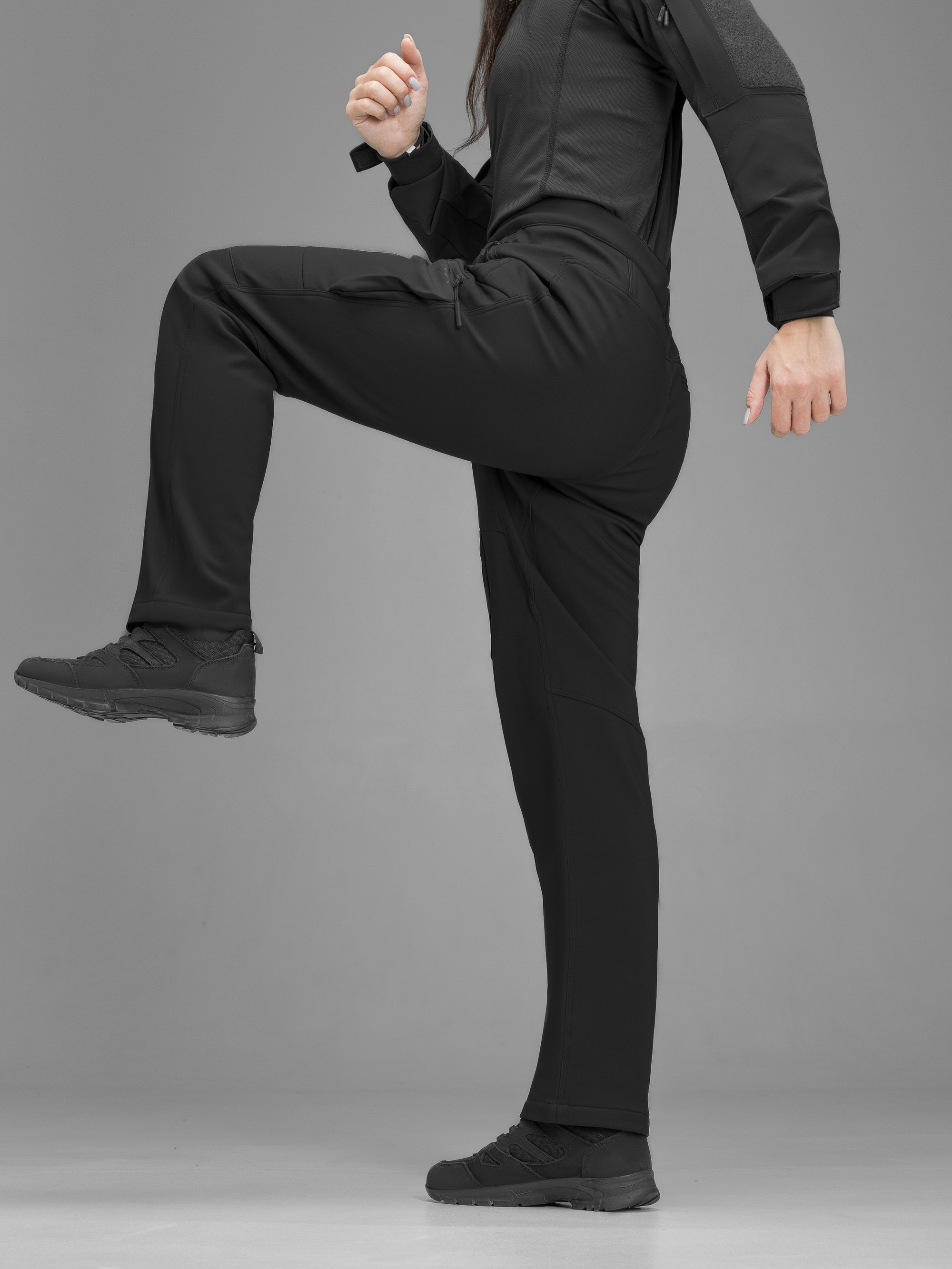 Штани карго тактичні жіночі Softshell BEZET Techwear чорний - Фото 8