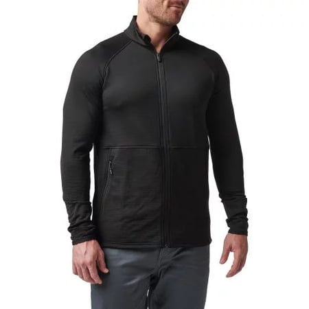 Куртка флісова 5.11 Tactical "Stratos Full Zip" Чорна GIG MILITARY