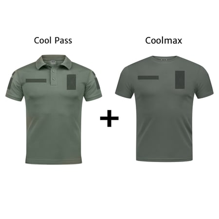 Комплект тактичний, Футболка поло CoolPass + Футболка Coolmax, Олива МО