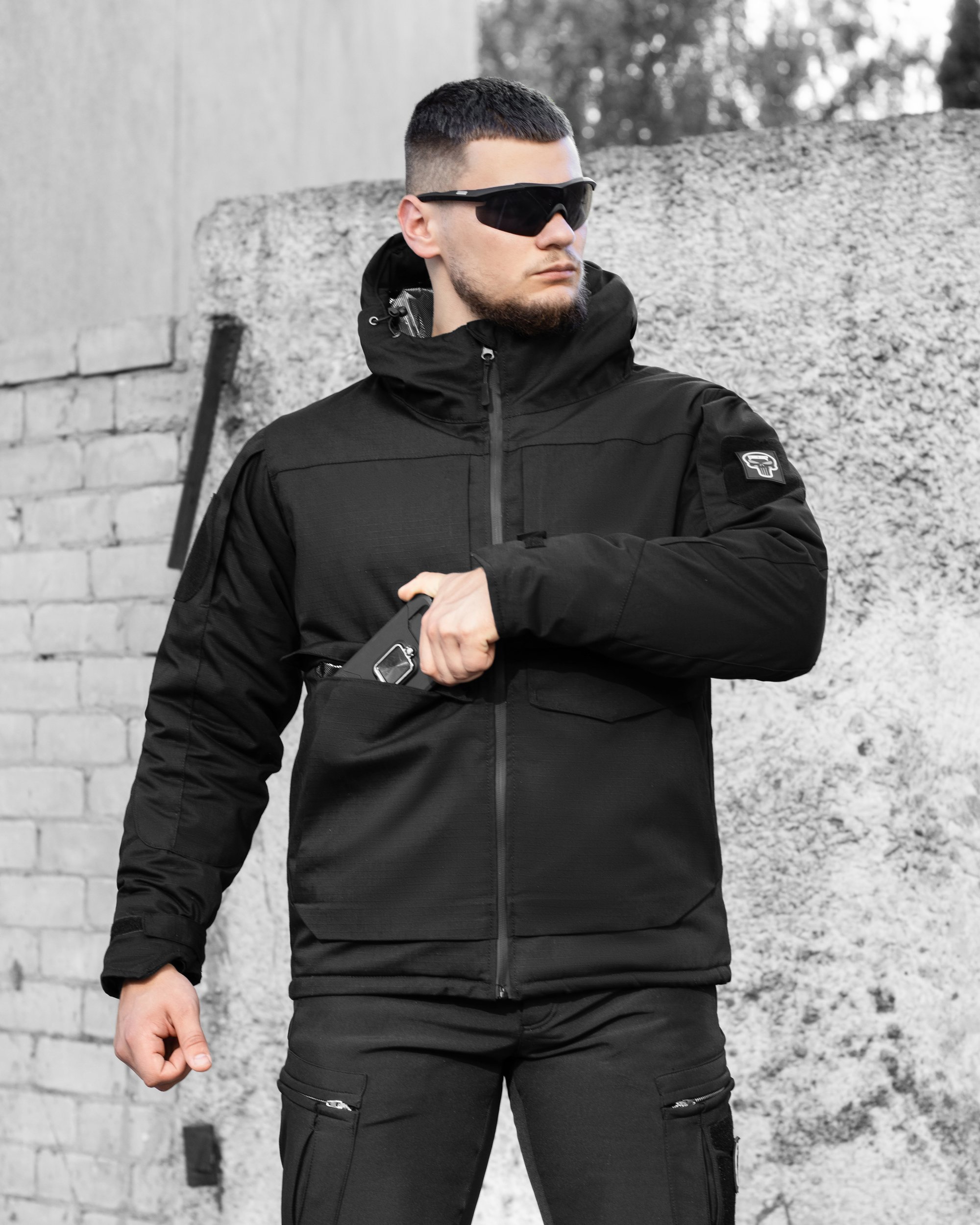 Куртка тактична зимова BEZET Штурм чорний - Фото 5