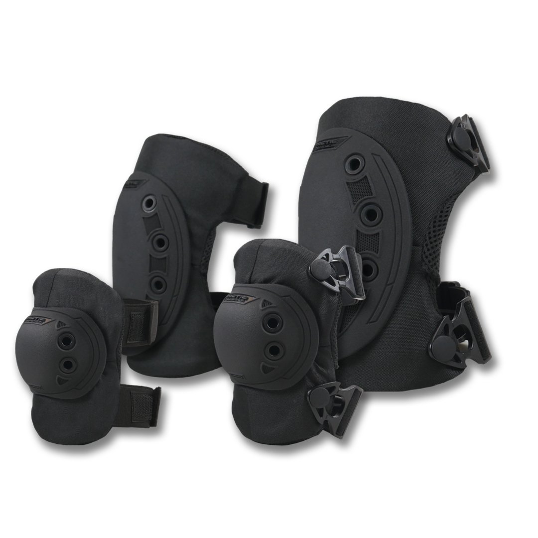 Комплект чорних наколінників та налокітників KIBORG