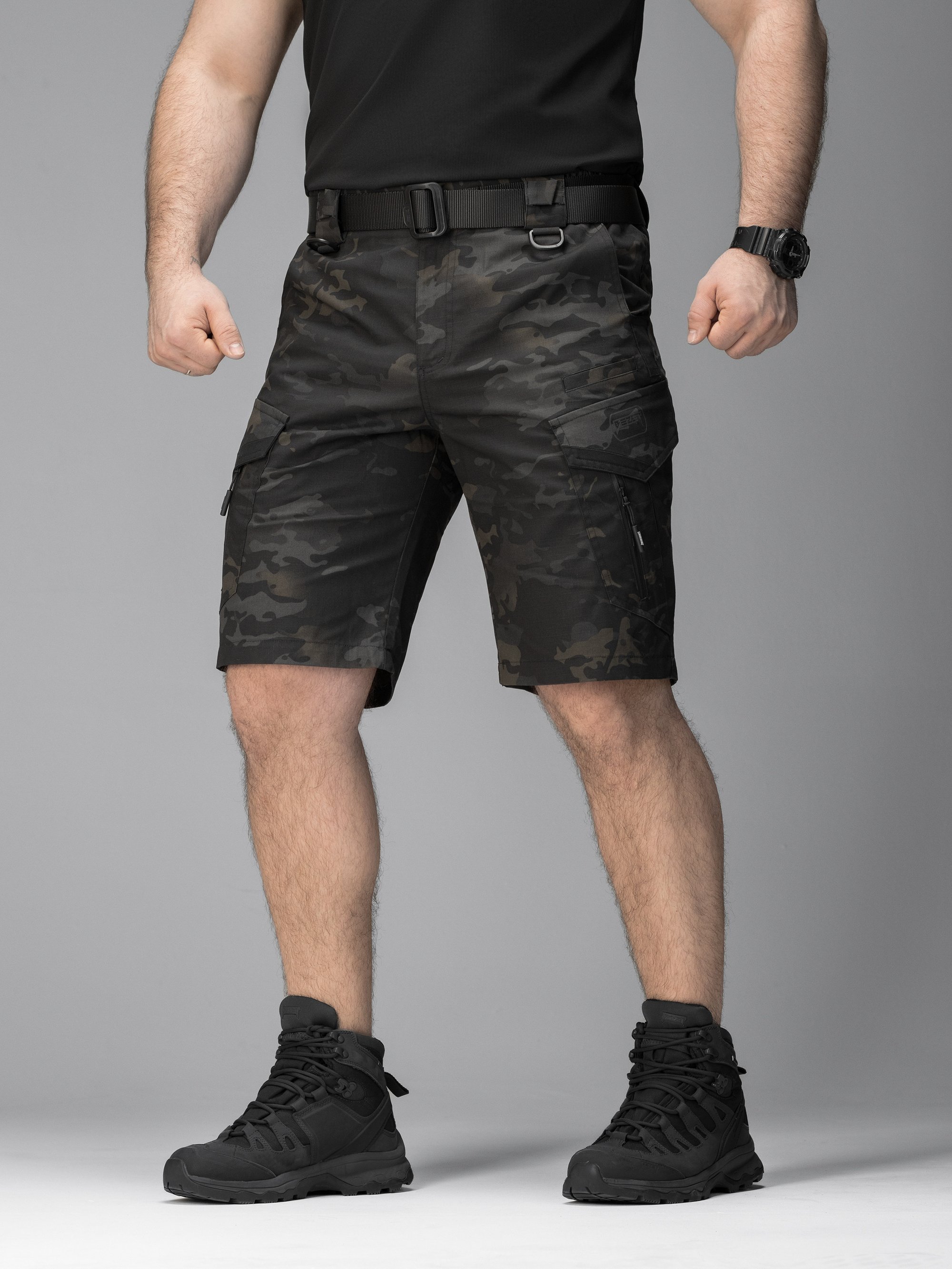 Шорти карго тактические BEZET Onyx черный мультикам