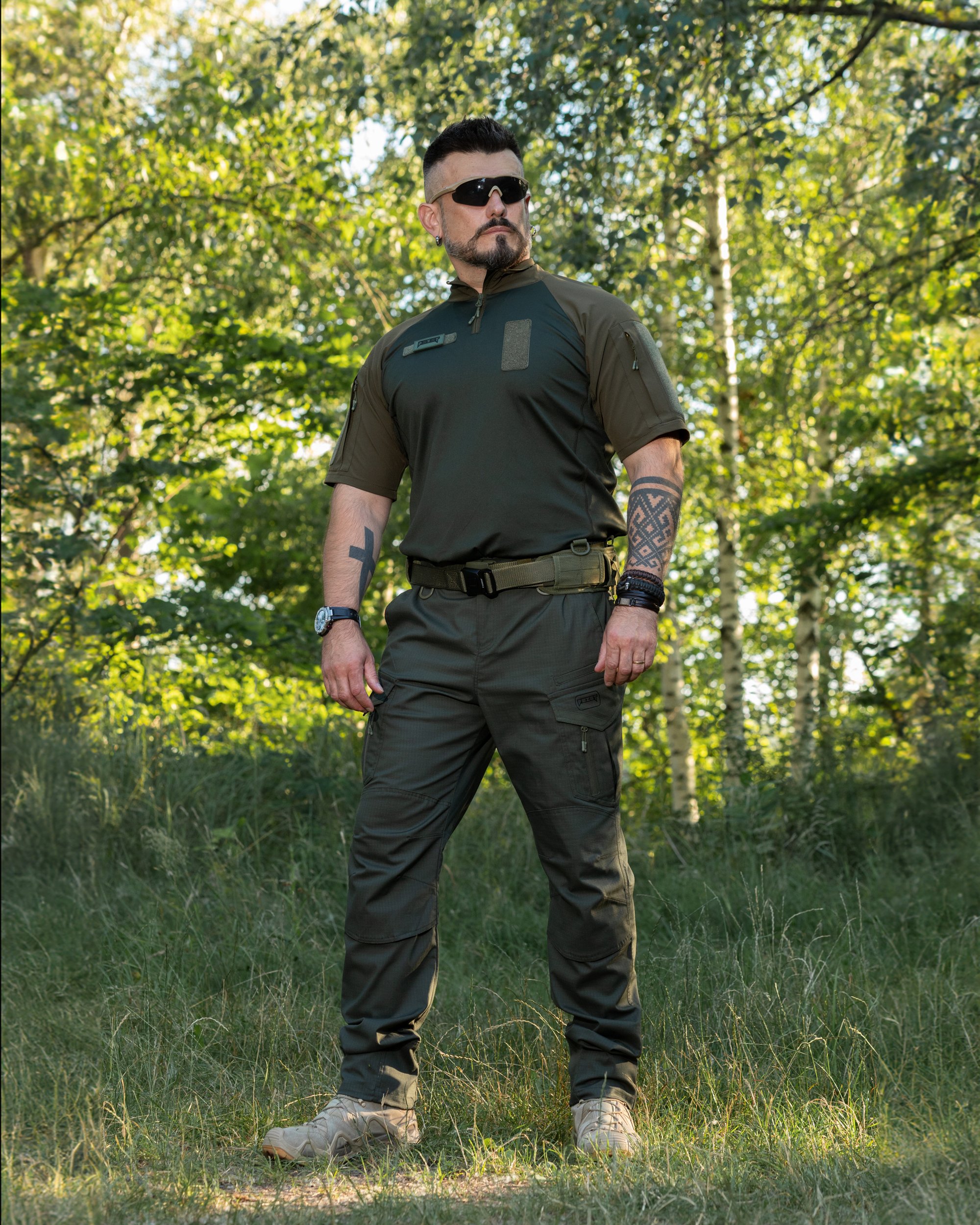 КОМПЛЕКТ (ФУТБОЛКА ТАКТИЧНА БОЙОВА BEZET COMBAT ХАКІ, БРЮКИ КАРГО ТАКТИЧНІ BEZET ONYX ХАКІ) - Фото 2