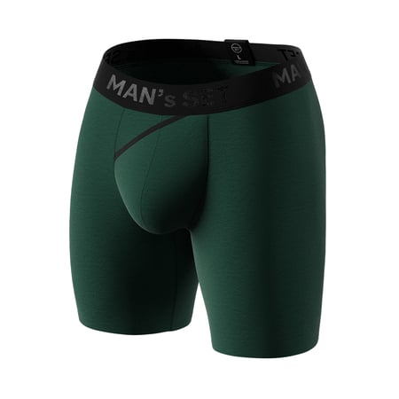 Чоловічі анатомічні боксери з бавовни, Anatomic Long 2.0, Black Series, темно-зелений MansSet