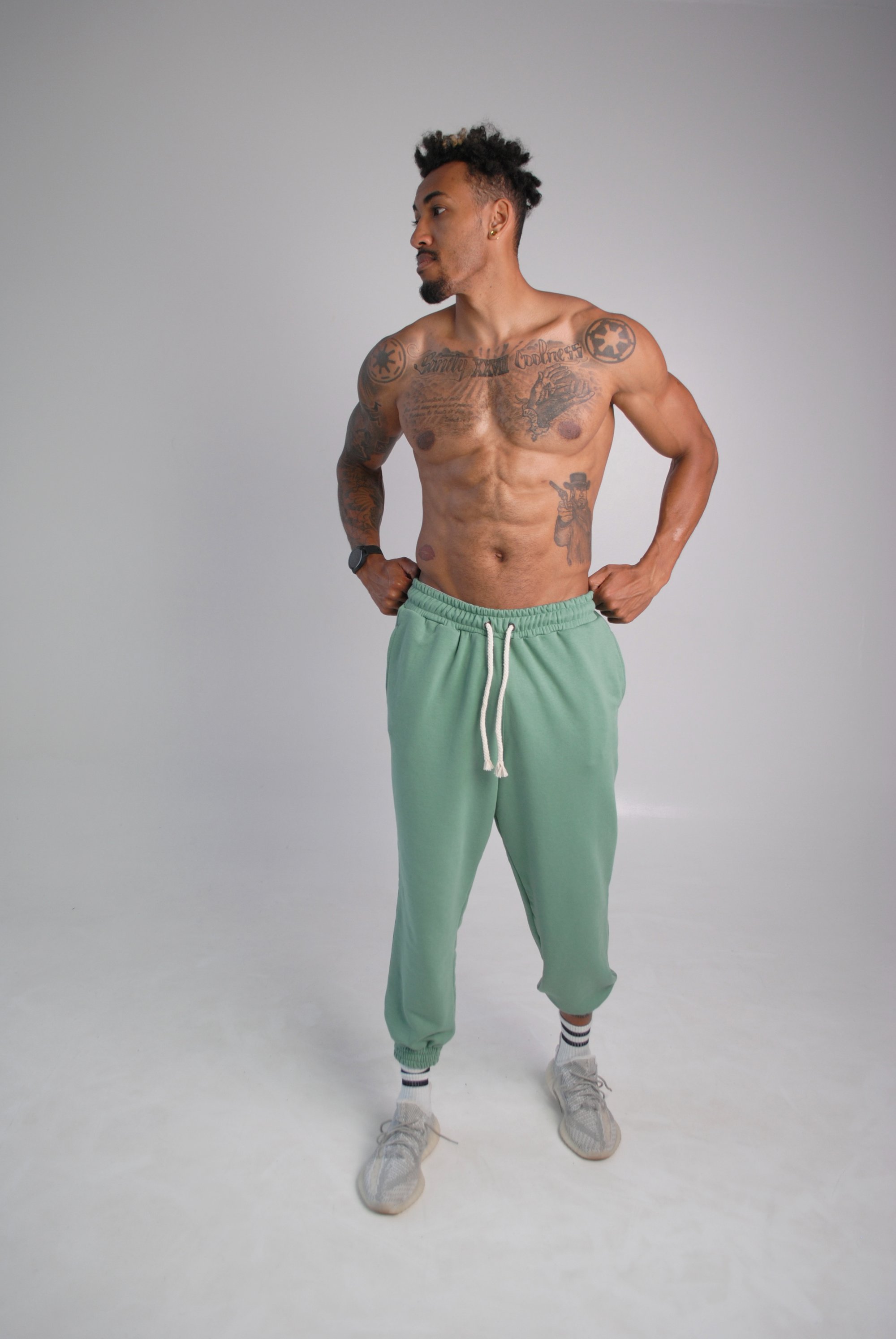 Спортивные штаны утеплённые ментол Hi mate