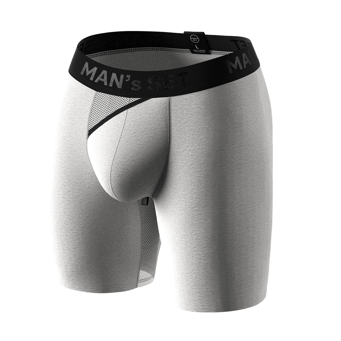 Чоловічі анатомічні боксери з бавовни Anatomic Long 2.0 Light Black Series, білий MansSet